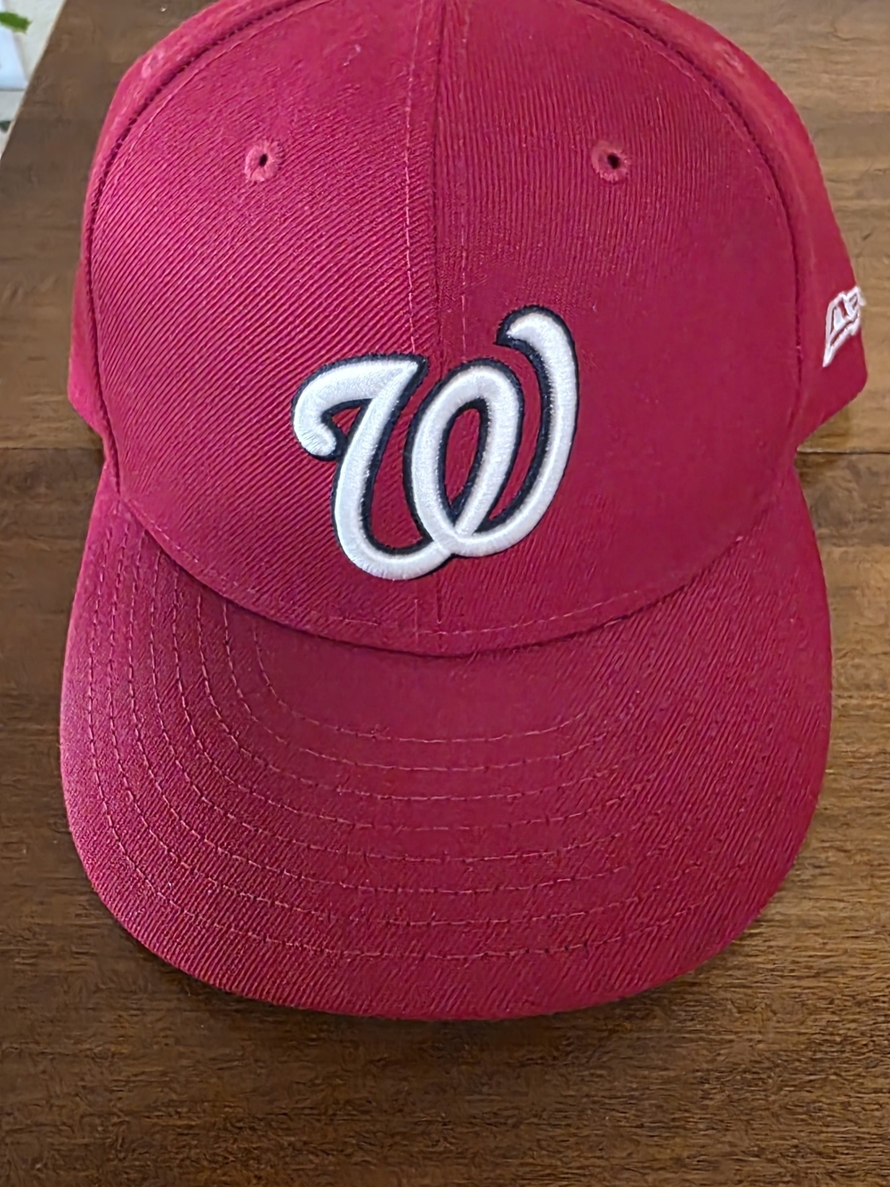 New Era 7 3/8 Washington Nationals Red Baseball Cap with White W Logo